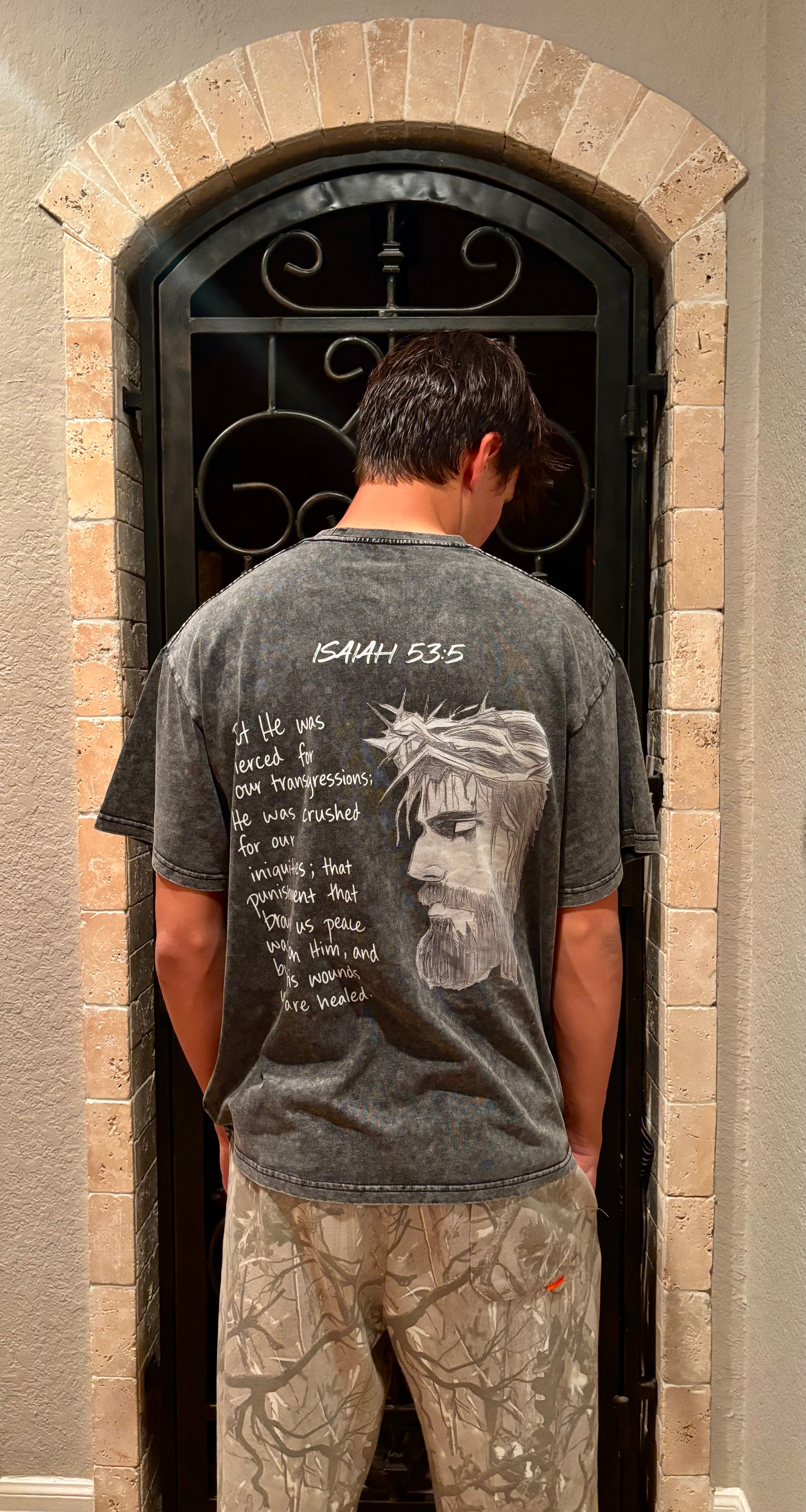 Isaiah 53:5 Grey T-Shirt