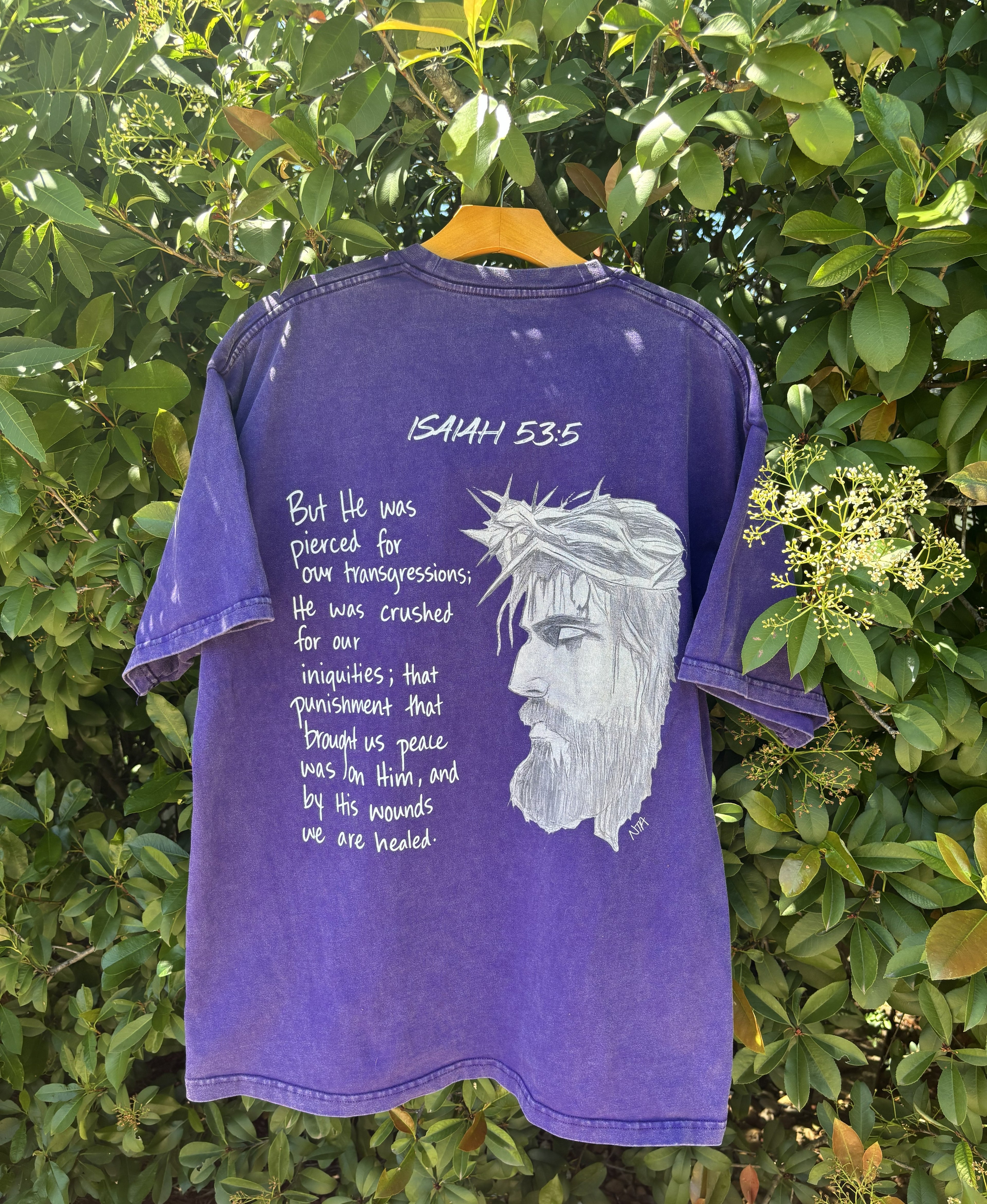 Isaiah 53:5 Purple T-Shirt