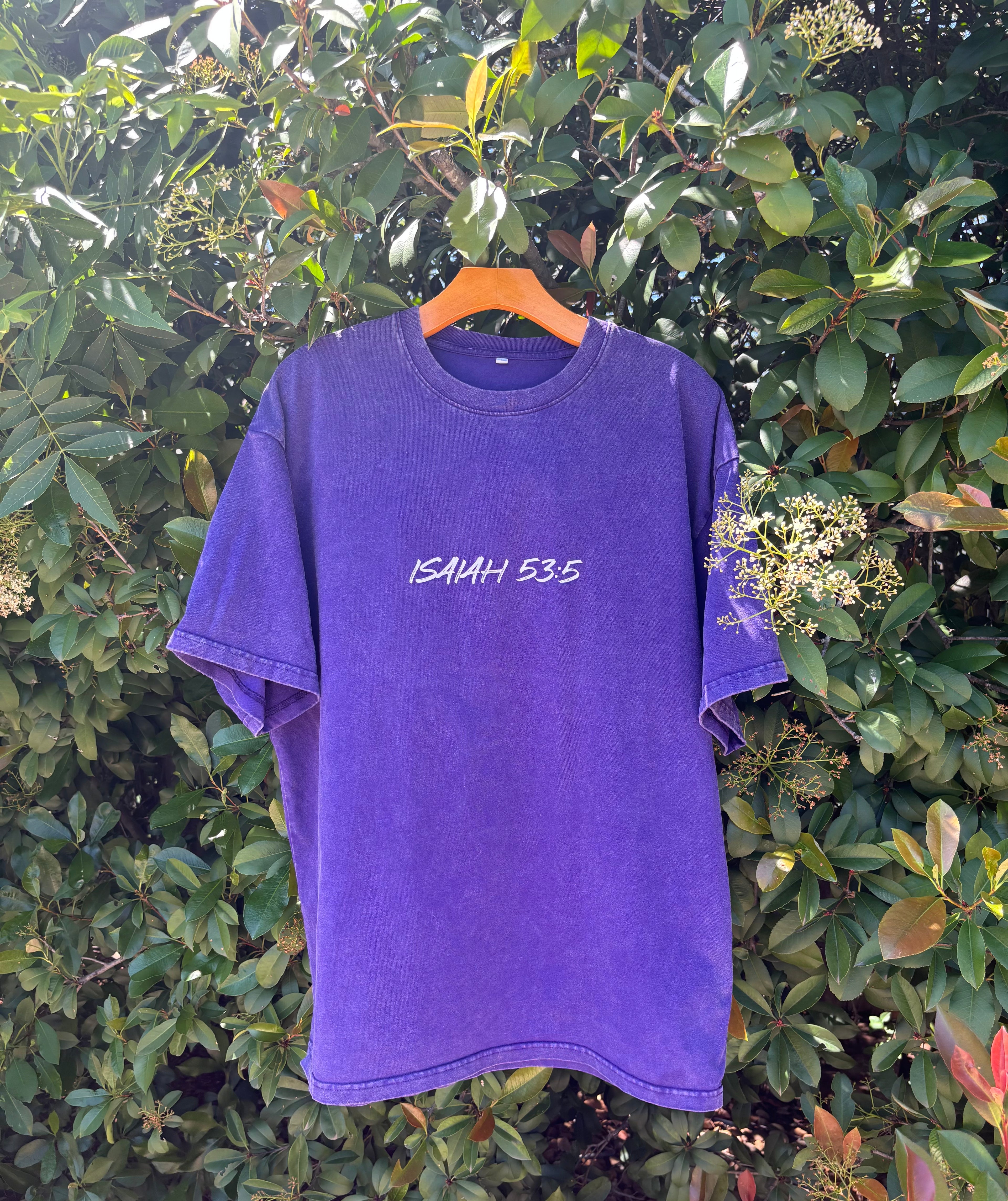 Isaiah 53:5 Purple T-Shirt
